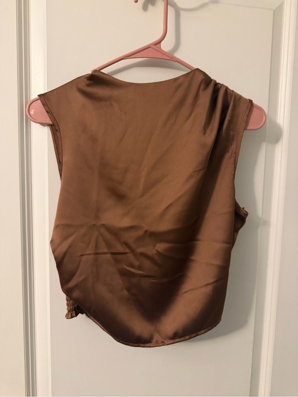 Sincerely Jules Bronze Satin Sleeveless Blouse, Sz S